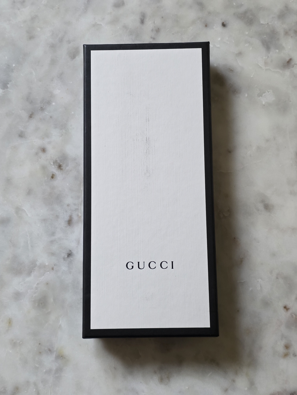 Gucci White & Black Logo Gift Box- 12.5"W X 5.5"H X 1.3"D